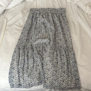 Madewell Floral Print Tiered Peasant Midi Skirt